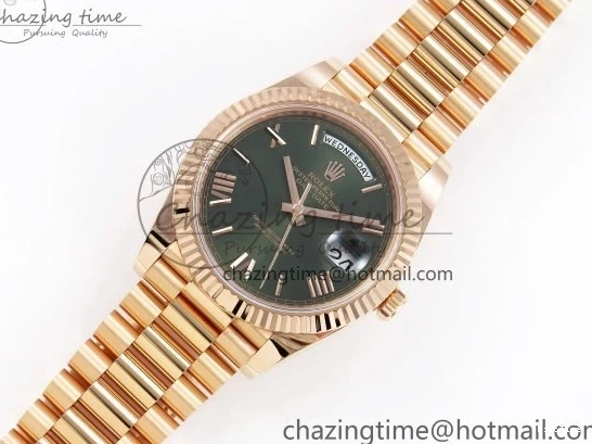 MiroTime 1228 Day Date 40 RG 228235 ARF 1:1 Best Edition Green Roman Dial on President Bracelet VR WrinkleFree 1509